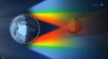 a picture showing how the earth's atmosphere acts as a prism to focus the red sunlight on the moon.